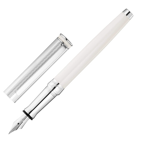 EDELFEDER Füllfederhalter Korn-/Linien-Design Silber-Lack champagner