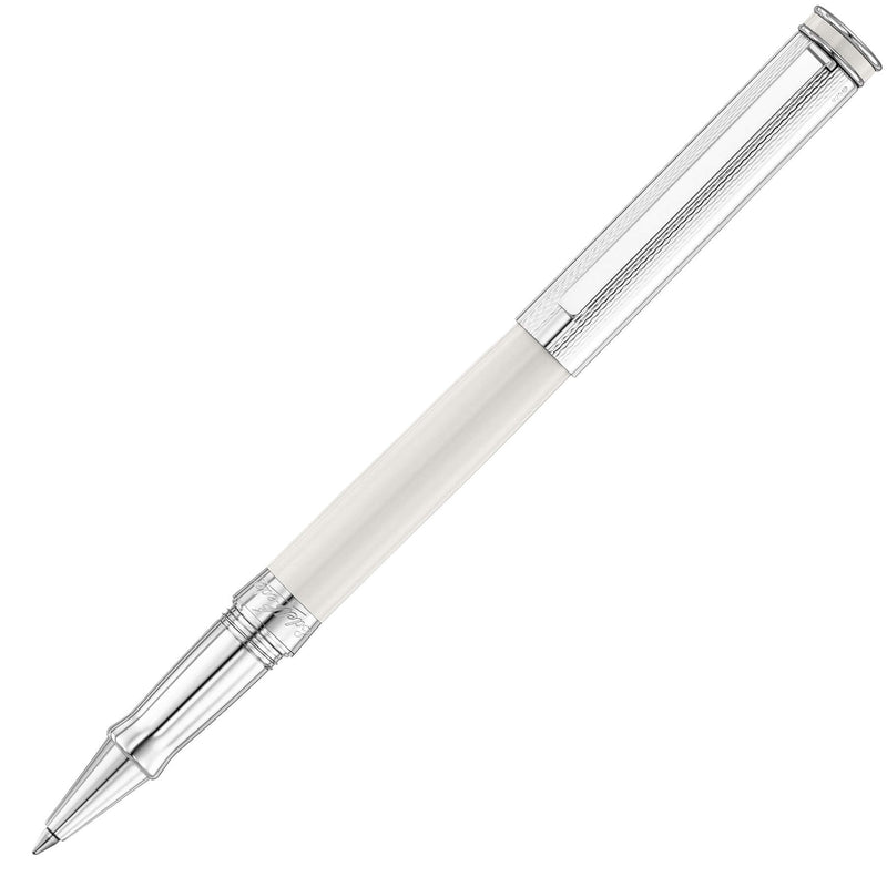 EDELFEDER Tintenroller Korn-/Linien-Design Silber-Lack champagner