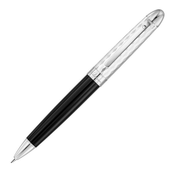 PRÉCIEUX Drehbleistift Lack schwarz/wellenförmiger Diamantschnitt