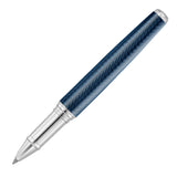GRANDEUR Tintenroller Sterlingsilber Nadelstreifen-Dekor ozeanblau