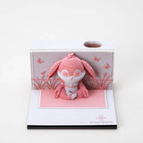 Abreißblock 3D meditierender Hase Lasercut Stifthalter
