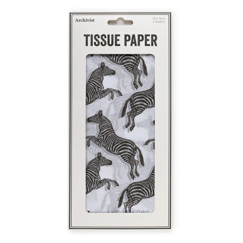 Seidenpapier CHARLOTTE ZEBRA, 3 Bögen weiss/schwarz