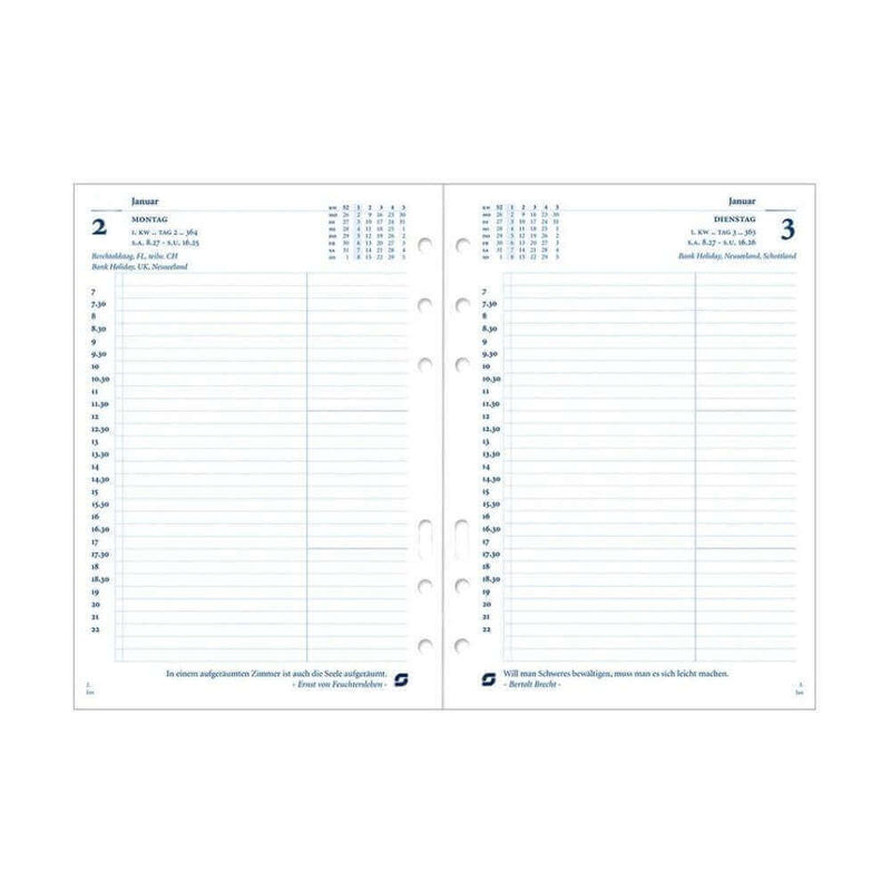 2026 Standard Organizer Jahresbox 1 Tag/1 Seite Weiß Deutsch